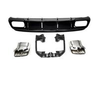 Trasero Alerón Parachoques Difusor Negro Parachoques Trasero Con Terminales Escape 4 Salidas Para Clase A W176 2013-2018 A160 A180 A200 A250 AMG Sport A45(Chrome exhaust)