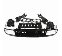 Trasero Alerón Parachoques Labio Difusor Parachoques Trasero Kit Tubo Punta Silenciador Escape Negro Para Benz W205 Clase C Coupe C43 Estilo 2 Puertas 2015-2021 Para AMG