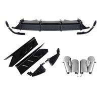 Trasero Alerón Parachoques para Accord 2018-2021 Difusor De Parachoques Trasero Labio Silenciador Punta De Escape Divisor Cubierta Lateral(Negro)