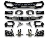Trasero Alerón Parachoques Para Benz Clase A W177 2019-2023 A45 A35 Estilo Difusor Trasero Divisor Parachoques Puntas Tubo Escape Kit Carrocería(35 sedan Black)