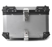 Trasero de Motocicleta para CFMOTO800MT para CFMOTO 800MT Soporte De Caja Equipaje Lateral para Motocicleta Marco Alforja Portaequipajes Baúl Superior Trasero(55l Topcase Silver)