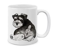 Trasero De Perro Schnauzer Mirando Hacia Atrás Tazas Porcelana Taza De Café Cerámica Taza 330Ml Para Amigo Bebidas Cacao