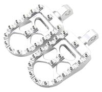 Trasero Motocicleta Reposapiés Para Dyna Fat Bob Para Softail Para Sportster 883 1200 Para Motocicleta Street FXDB CNC Clavijas Pie Giratorias 360 °(Silver)