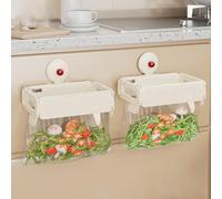 Trash Bag Holder, Garbage Pouch Rack, Cabinet Hanging Stand, Foldable Frame Design, Wall Mounted Hook, Detachable Structure, Space Saver, Quick Setup, Perfect for Kitchen, RV, Garden, 18.5x12.5cm