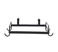 Trash Bag Holder | Iron Garbage Bag Rack with Door Hook for Kitchen/Bathroom/Office | Space - Saving Storage Stand for Bags, Brushes & Rags (Black)