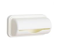 Trash Bag Holder Wall Mounted | No - Drill Adhesive for Kitchen/Bathroom/Pantry | Plastic Bag Organizer, Easy Access & Space Saving (White)