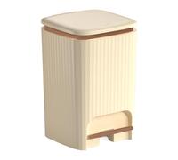Trash Bin Container, Step Lid Basket, Press-Top Waste Can: 15L Quiet Push Garbage Holder for Kitchen Bathroom Dorm RV Bedroom Department Laundry Room Living Area Compact Corner Space