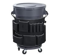 Trash Bin Covers, Commercial Cleaning Organizer Bag, Strong Tool Storage Wrap, Weather-Resistant Adjustable Design for 32-55 Gallon Bins on Porch, Lawn, Garden, and Garage