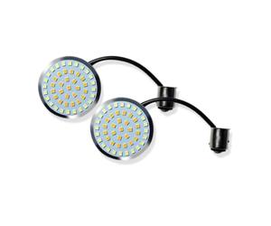 TRASH BIN Intermitente Moto Para Davidson Touring Electra Glide Road King Sportster Motocicletas 1157 Bombillas De Luz LED Intermitente Completas(White amber)
