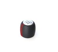 TRASH BIN Pomo de Cambio Marchas Palanca De Cambios Cuero Konb para Coche 5 Y 6 Velocidades para Alfa para Romeo 147 para Spider 2005-2011(6 Speed Red Line)