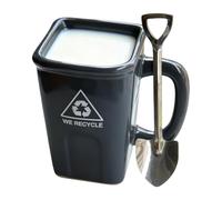 Trash Can Mug-ceramic 11x12.3cm,Wheelie Bin Mugs | Novelty Trash Can Shaped Mug | This Ḿug Is Perfect For Enjoying Drinks Like Milk, Coffee, Or Tea While Studying In The Living Room