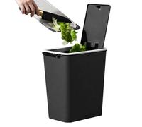 Trash Can, Slim Modern 13L Waste Basket, 12.2x10.24x7.09 inches with Press Top, Compact Recycling Bin for Kitchen, Bathroom, Bedroom, Living Room, Dorm, Home, Small Space