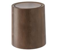 Trash Can Walnut Brown Wood Grain Bathing Bathing Bash con tapa de columpio Bin interno desmontable, basura minimalista de basura para oficina, dormitorio, s, con tapa