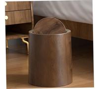Trash Can Walnut Brown Wood Grain Bathing Bathing Bath con tapa de columpio Bin interno desmontable, basura minimalista para oficina, dormitorio, L |.Baño con tapa
