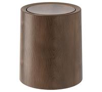 Trash Can Walnut Brown Wood Grain Bathing Bathing Bath con tapa de columpio Bin interno desmontable, basura minimalista para oficina, dormitorio, S |.Baño con tapa