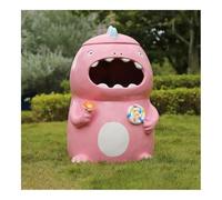 Trash can with lid, Basurero de fibra de vidrio for animales, grande, for exteriores, con tapa,Outdoor trash can(Pink)