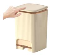 Trash Can with Lid - Garbage Bin with Press Top and Foot Pedal Quiet, Odor Proof Waste Basket for Dorm, Rv, Office, Bedroom, Bathroom, Living Room, and Laundry Room 9.06 Inches