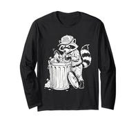 Trash Inspector Raccoon Funny Urban Wildlife Retro Manga Larga