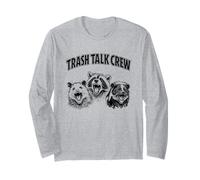 Trash Talk Crew Animal Memes Gritando Mapache Zorrillo Zarigüeya Manga Larga