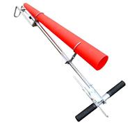 Trasplantadora para plántulas delicadas y delgadas, herramienta de jardinería de acero inoxidable con doble mango y tubo guía de 4 cm, herramienta manual para trasplantar