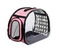 Trasportino per Gatti Lista para Viajar a Prueba de Fugas de Malla ventilada Plegable para Perros pequeños Gatos Grandes para Viajes Hospital Coche.(Pink,Large)