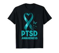 Trastorno de estrés postraumático Concientización TEPT Cinta Verde Azulado Camiseta
