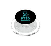 Trastorno de estrés postraumático Concientización TEPT Cinta Verde Azulado PopSockets PopGrip para MagSafe