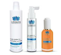 Tratamiento Anticaída Lissara - Crecimiento del Cabello con Activos Naturales - Champú 200ml - Loción 100ml - Serum 50ml - Sin Sulfatos Sin Parabenos
