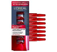 Tratamiento de ampollas de 7 días L'Oréal Paris para una piel uniforme y radiante, altamente concentrado con ácido glicólico al 10 % y efecto peeling, RevitaLift Laser X3, tratamiento en ampolla de 7