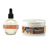 Tratamiento de manos Cuccio - Aceite para cut?culas (75 ml) y crema corporal hidratante con aroma a mantequilla (225 ml) (vainilla y az?car)