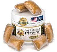 Tratamiento de tanques sépticos - 1 año de suministro de paquetes de bacterias vivas fáciles de enjuagar (12 unidades) - La mejor manera de evitar costosas copias de seguridad de aguas residuales -