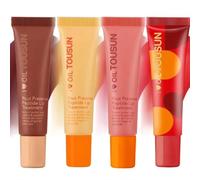 Tratamiento labial con péptidos Pout Preserve - Bálsamo labial hidratante y brillo labial de verano (Pack de 4 piezas)