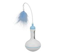 TRATE Toy Trata Cat, Plastic Cat Roly Poly Toy Turtable con Subasta de Plumas de Mascotas (Blue)