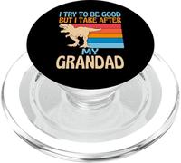 Trato de ser Bueno, Pero tomo después de mi Abuelo Divertido Dinosaurio PopSockets PopGrip para MagSafe