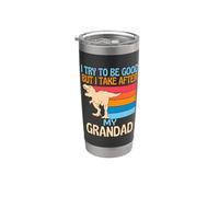 Trato de ser bueno, pero tomo después de mi abuelo divertido dinosaurio Vaso térmico de acero inoxidable de doble pared