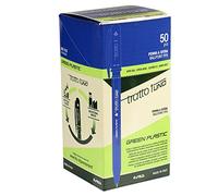 Tratto 93504 Caja 50 Pluma Azul Tracto 1 Verde Punta Media, 1.0 Mm