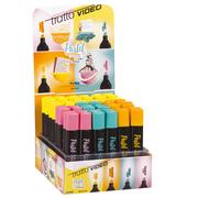 Tratto video pastel expositor de 48 marcadores fluorescentes - punta b