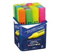 Tratto Video, Rotulador fluorescente, Punta biselada 0,50cm, Colores surtidos, Bote 20 unidades