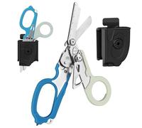 Trauma Schere Multitool Rettungsschere mit 6 Praktischen Funktionen Faltbare Scherenzange aus Edelstahl-Ideal für Professionellen Einsatz Im Rettungsdienst Oder Alltägliche Aufgaben, Blaugrau