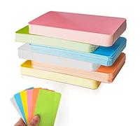 Traumarkeu 200 tarjetas de papel kraft en blanco, 6 colores, tarjetas de palabras, tarjetas de comunicación, tarjetas de visita, tarjetas de aprendizaje, tarjetas de memoria, para graffiti, mensaje
