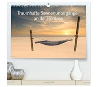 Traumhafte Sonnenuntergänge an der Nordsee (hochwertiger Premium Wandkalender 2026 DIN A2 quer), Kunstdruck in Hochglanz: Zuschauen, wenn die Sonne im Meer versinkt.