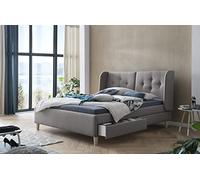 Traumnacht Cama tapizada con canapé de 4 cajones y somier de láminas, Fabricada según Normas alemanas