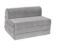 Traumnacht Clara - Colchón Infantil Plegable con Funda extraíble de Tejido de Pana, Lavable, 65 x 57 x 42,5 cm, Color Gris, Fabricado según el estándar de Calidad alemán