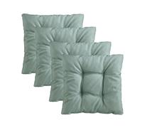 Traumnacht Cojines de Silla Cozy 4 Unidades, Cojines de Asiento Cómodos para Jardín, Cocina o Comedor, Interior y Exterior, 38 x 38 x 6 cm, Turquesa