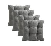 Traumnacht Cojines de Silla Cozy 4 Unidades, Cojines de Asiento Cómodos para Jardín, Cocina o Comedor, Interior y Exterior, 38 x 38 x 6 cm, Gris Claro