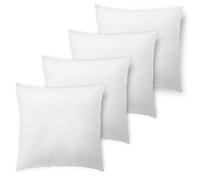 Traumnacht Cojines de Sofá 4 Unidades, Almohadas con Relleno de Fibra y Funda de Vellón, 50 x 50 cm, Blanco, Certificado Öko-Tex, Fabricado según Estándares Alemanes de Calidad