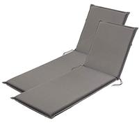 Traumnacht Comfort Set 2 Almohadillas para Tumbona Outdoor, Antracita, Funda Extraíble, 190 x 58 x 6 cm, Certificado Öko-Tex, Fabricado según Estándares Alemanes de Calidad