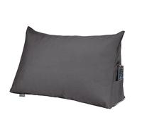 Traumnacht Cozy Almohada de Espalda y Lectura 70 x 40 cm Gris Oscuro, Funda Extraíble y Lavable 100% Poliéster con Bolsillo Lateral, Certificada Öko-Tex