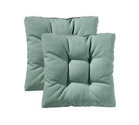 Traumnacht Cozy - Juego de 2 Cojines cómodos para Silla de jardín, Cocina o Comedor, Interior y Exterior, 40 x 40 x 6 cm, Turquesa Claro