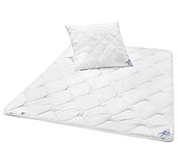 Traumnacht Cozy - Juego de Cuna Infantil Ligero de Verano, 1 Edredón 155 x 220 cm + 1 Almohada 80 x 80 cm, Blanco, Certificado Öko-Tex, Fabricado según Estándares Alemanes de Calidad